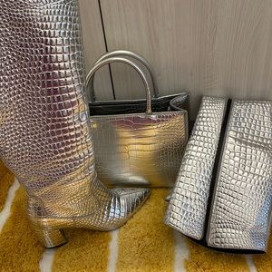 Silver knee like boots